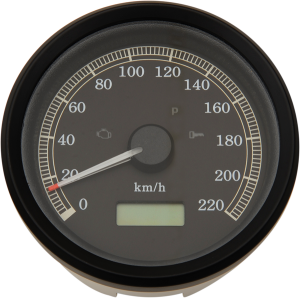 3-3/8(r) Programmable Electronic Speedometer Black