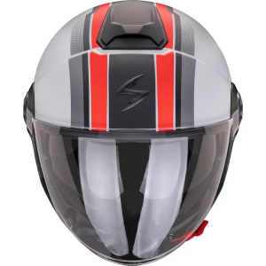 Cască SCORPION EXO CITY II VEL L cu vizieră deschisă/tip jiclor, gri mat/roșu, 4, nordicamoto.ro