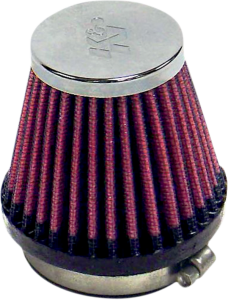 Universal Round Tapered Type Clamp-on Air Filter Black, Red, 1, nordicamoto.ro