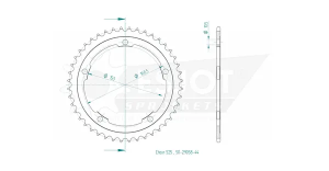 Pinion standard spate 525 negru, 2, nordicamoto.ro