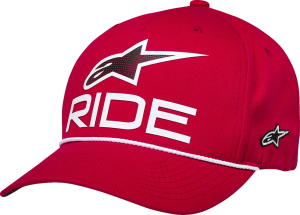 Ride Comp Curved Bill Snap Hat Red 