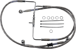 Extended Length Stainless Steel Brake Line Silver, Clear-coated Oversize [+152 mm (6'')], 1, nordicamoto.ro