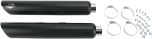 3(r) Round Twin Slash Slip-on Mufflers Black 