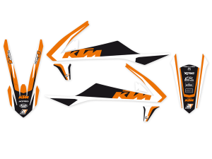 Graphics Kit With Seat Cover Black, Orange, 3, nordicamoto.ro