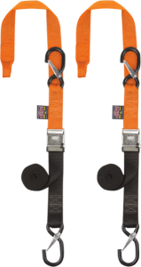 1-1/2(r) Cam-buckle With Safety-latch Hooks And Soft-tye Orange