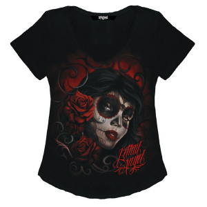 Women's Red Catrina T-shirt Black XL, 4, nordicamoto.ro