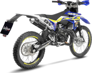 Tobă de eșapament LeoVince X-FIGHT Black Edition Slip-On pentru Sherco 50 2T, 3, nordicamoto.ro