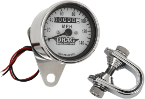2.4(r) Mini Mechanical Speedometer White, 1, nordicamoto.ro