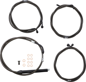 Standard Midnight Braided Handlebar Cable/brake Line Kit Black, 1, nordicamoto.ro