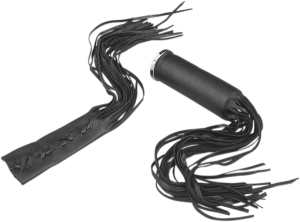 Fringed Leather Grip Covers Black, 2, nordicamoto.ro