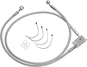 Extended Length Stainless Steel Brake Line Kit Silver, Clear-coated Oversize [+51 mm (2'')], 1, nordicamoto.ro