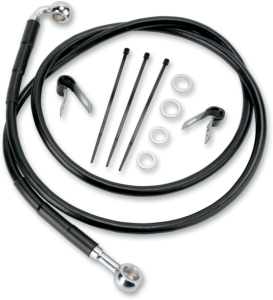 Extended Length Black Vinyl Brake Line Kit Black