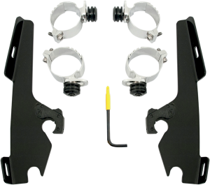 Fats/slim Windshield  Trigger-lock Complete Mount Kit Black