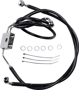 Extended Length Black Vinyl Brake Line Kit Black Oversize [+203 mm (8'')], 1, nordicamoto.ro