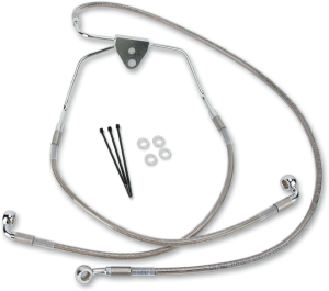 Extended Length Stainless Steel Brake Line Kit Silver, Clear-coated Oversize [+51 mm (2'')], 2, nordicamoto.ro