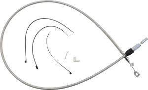 Polished Stainless Quick Connect Upper Clutch Cable Silver