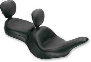 Vintage Wide Touring Seat With Driver Backrest Black, 1, nordicamoto.ro