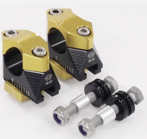 2d.gt Handlebar Risers Black, Gold