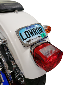 Large Radius Three-bolt Style License Plate Mount Assembly Chrome, 1, nordicamoto.ro