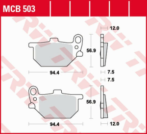 Placute frana fata TRW Organice YAMAHA RD 250 / RD 400S '78 -'79 / XS 400/750 '80 -'83/ XS 850 '82