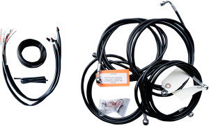Complete Black Vinyl Braided Handlebar Cable/brake Line Kit Black, 1, nordicamoto.ro