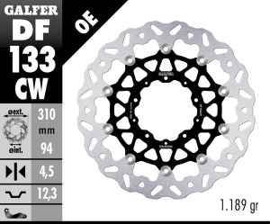 Wave® Brake Rotor Black, Silver, 1, nordicamoto.ro