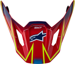 Cozoroc Casca Alpinestars SM7 Cast Rosu/Galben/Albastru, nordicamoto.ro
