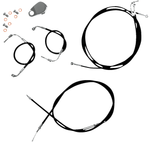 Standard Black Vinyl Braided Handlebar Cable/brake Line Kit Black