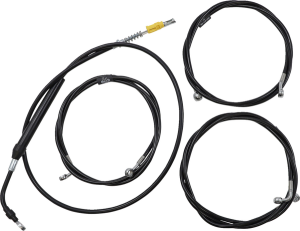 Standard Black Vinyl Braided Handlebar Cable/brake Line Kit Black, 1, nordicamoto.ro