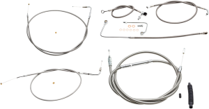 Standard Stainless Braided Handlebar Cable/brake Line Kit Silver, 2, nordicamoto.ro
