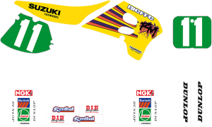 Graphics Kit Green, White, Yellow, 2, nordicamoto.ro