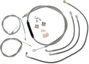 Standard Stainless Braided Handlebar Cable/brake Line Kit Silver, 2, nordicamoto.ro
