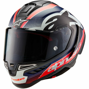 Casca integrala sport ALPINESTARS SUPERTECH R10 CARBON TEAM Negru/Albastru/Rosu