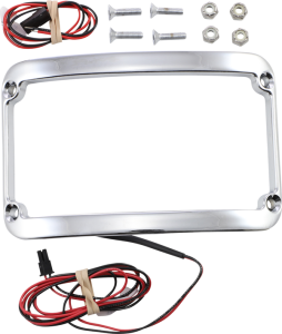 Wfb Benchmark Stretched Rear Fender Lighted License Plate Frame Chrome, 1, nordicamoto.ro