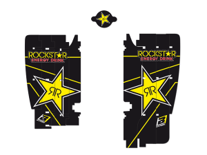 Rockstar Energy Radiator Louver Stickers Black, Yellow, 2, nordicamoto.ro