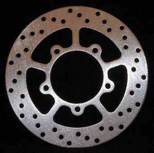 Round D-series Scooter Brake Rotor Silver, Stainless Steel, Zinc