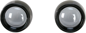 Deep-dish Bezels With Lens For Bullet Turn Signals Black, Gloss, 3, nordicamoto.ro