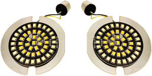 Front Dual Ring Turn Signal Inserts Amber, White, 1, nordicamoto.ro