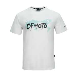 TRICOU CFMOTO CASUAL CREW NECK ALB/ALBASTRU, nordicamoto.ro