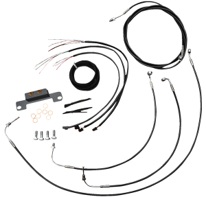 Complete Black Vinyl Braided Handlebar Cable/brake Line Kit Black, 1, nordicamoto.ro