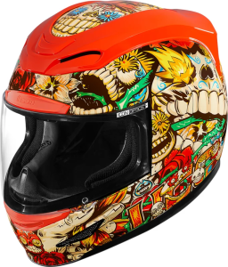 Helmet Am Losmuertos Red 3x Multi, Orange
