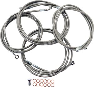 Standard Stainless Braided Handlebar Cable/brake Line Kit Silver, 2, nordicamoto.ro