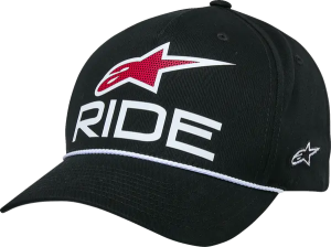 Ride Comp Curved Bill Snap Hat Black 