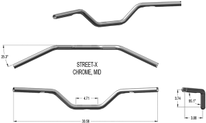 Street-x Handlebars Silver, 1, nordicamoto.ro