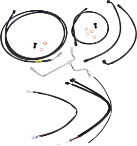 Complete Black Vinyl Handlebar Cable/line Kit For Ape Hanger Handlebars Black, 1, nordicamoto.ro