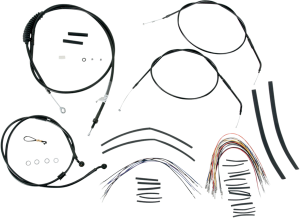 Complete Black Vinyl Handlebar Cable/line Kit For Ape Hanger Handlebars Black