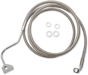 Extended Length Stainless Steel Brake Line Kit Silver, Clear-coated Oversize [+203 mm (8'')], 1, nordicamoto.ro