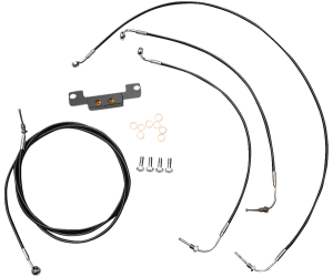 Standard Black Vinyl Braided Handlebar Cable/brake Line Kit Black