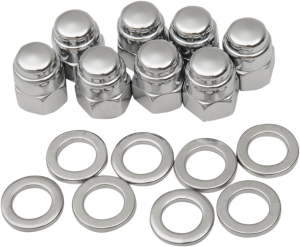 Chrome Cap Nut Kit Silver, 1, nordicamoto.ro