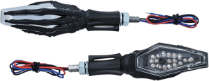 Skeleton Hand Turn Signals Black, 1, nordicamoto.ro